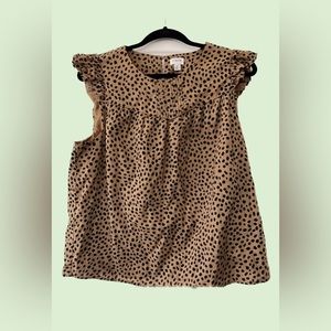 Jcrew cotton flutter sleeve blouse